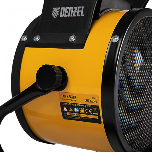 Пушка тепловая электрическая 2 кВт, 230 В, керамический нагреватель Denzel DHC 2-100 Пушка тепловая электрическая 2 кВт, 230 В, керамический нагреватель Denzel DHC 2-100