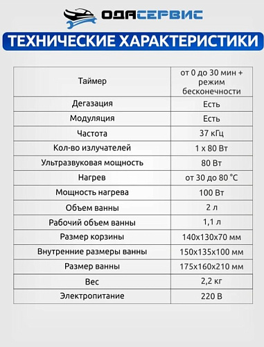 Ванна ультразвуковая 2 л с подогревом и аналоговым управлением ОДА Сервис Ванна ультразвуковая 2 л с подогревом и аналоговым управлением ОДА Сервис
