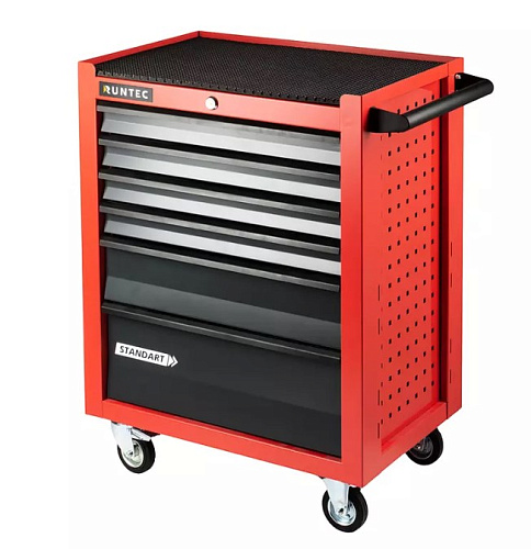 Тележка инструментальная 6 полок, красная RUNTEC Standart Тележка инструментальная 6 полок, красная RUNTEC Standart