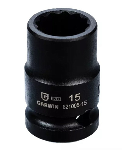 Головка торцевая ударная 1/2" 15 мм, 12 гр. GARWIN Головка торцевая ударная 1/2" 15 мм, 12 гр. GARWIN