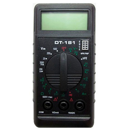 Мультиметр цифровой 0,2-1000В, 200-750В, 10А, 1 МОм Ресанта DT 181 Мультиметр цифровой 0,2-1000В, 200-750В, 10А, 1 МОм Ресанта DT 181