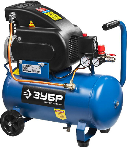 Компрессор масляный прямой привод 24 л, 1,5 кВт, 240 л/мин, 8 бар, 220 В ЗУБР Профессионал Компрессор масляный прямой привод 24 л, 1,5 кВт, 240 л/мин, 8 бар, 220 В ЗУБР Профессионал