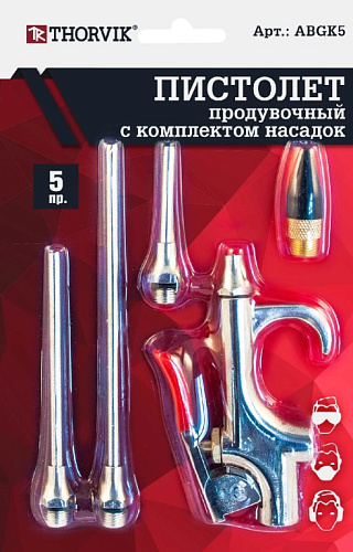 Пистолет продувочный с насадками (5 предм) Thorvik ABGK5 Пистолет продувочный с насадками (5 предм) Thorvik ABGK5