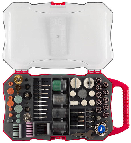 Набор мини-насадок для граверов 208 предм. в кейсе ЗУБР Набор мини-насадок для граверов 208 предм. в кейсе ЗУБР