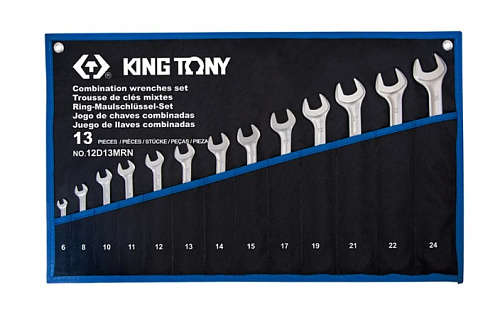 Набор ключей комбинированных 6-24 мм (13 шт.) в сумке KING TONY 12D13MRN Набор ключей комбинированных 6-24 мм (13 шт.) в сумке KING TONY 12D13MRN