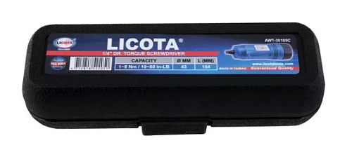Отвертка динамометрическая 1/4" 1-8 Нм, 154 мм Licota Отвертка динамометрическая 1/4" 1-8 Нм, 154 мм Licota