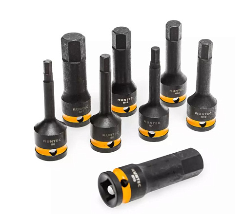 Набор головок торцевых 8-32 мм (1/2") 6 гр., 51 предм., с аксессуарами, в ложементе RUNTEC Набор головок торцевых 8-32 мм (1/2") 6 гр., 51 предм., с аксессуарами, в ложементе RUNTEC