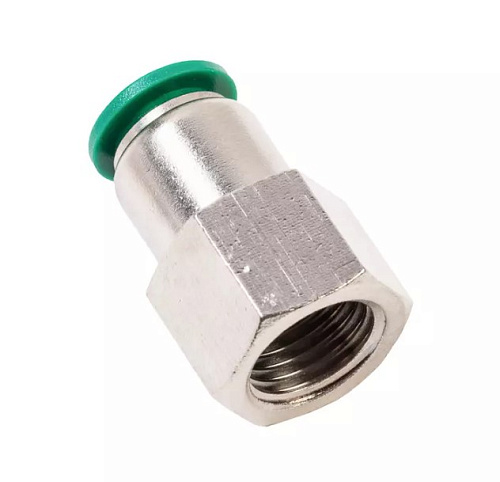 Цанговый разъем F1/4" 8 мм, с уплотнением, металлический корпус GARWIN Цанговый разъем F1/4" 8 мм, с уплотнением, металлический корпус GARWIN