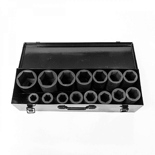 Набор головок торцевых ударных глубоких 22-60 мм (1") 6 гр, 15 предм, мет.кейс ROSSVIK Набор головок торцевых ударных глубоких 22-60 мм (1") 6 гр, 15 предм, мет.кейс ROSSVIK