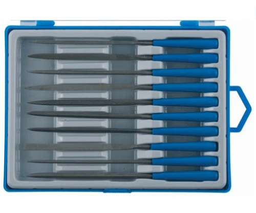 Набор надфилей 140 мм №2 (10 шт) пластиковые рукоятки, кейс ЗУБР Набор надфилей 140 мм №2 (10 шт) пластиковые рукоятки, кейс ЗУБР