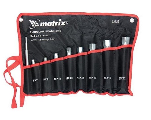 Набор ключей трубчатых 6-22 мм (9 шт) торцевых MATRIX Набор ключей трубчатых 6-22 мм (9 шт) торцевых MATRIX