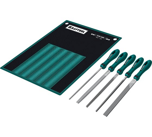 Набор напильников 200 мм (5 шт) двухкомпонентная рукоятка KRAFTOOL ALLIGATOR Набор напильников 200 мм (5 шт) двухкомпонентная рукоятка KRAFTOOL ALLIGATOR