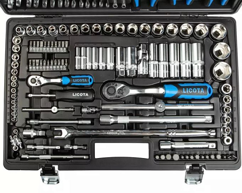 Набор инструмента 143 предм (1/4", 1/2") в пластиковом кейсе Licota Набор инструмента 143 предм (1/4", 1/2") в пластиковом кейсе Licota