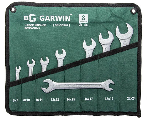 Набор ключей рожковых 6-24 мм (8 шт) в сумке-скрутке GARWIN Набор ключей рожковых 6-24 мм (8 шт) в сумке-скрутке GARWIN