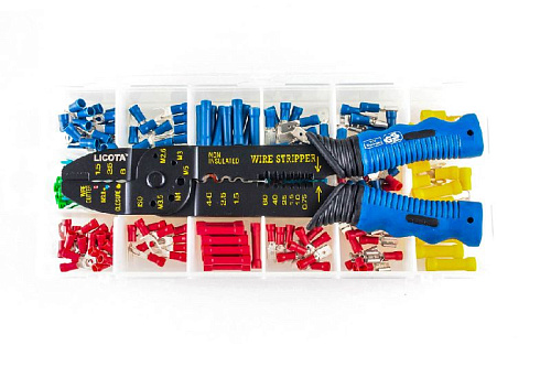 Набор для обжимки с клещами и клеммами 201 предм. Licota Набор для обжимки с клещами и клеммами 201 предм. Licota
