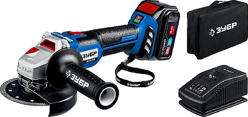 Шлифмашина угловая аккумуляторная 125 мм, 20 В, бесщеточный двиг. в сумке ЗУБР Профессионал Шлифмашина угловая аккумуляторная 125 мм, 20 В, бесщеточный двиг. в сумке ЗУБР Профессионал