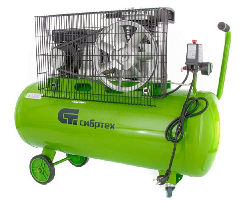 Компрессор масляный ременной 100 л, 2,2 кВт, 350 л/мин, 10 бар, 230 В Сибртех КР-2200/100 Компрессор масляный ременной 100 л, 2,2 кВт, 350 л/мин, 10 бар, 230 В Сибртех КР-2200/100