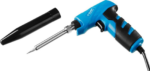 Паяльник 220 В/ 30-130 Вт с пистолетной рукояткой, керамический нагреватель, конус ЗУБР ТУРБО Паяльник 220 В/ 30-130 Вт с пистолетной рукояткой, керамический нагреватель, конус ЗУБР ТУРБО