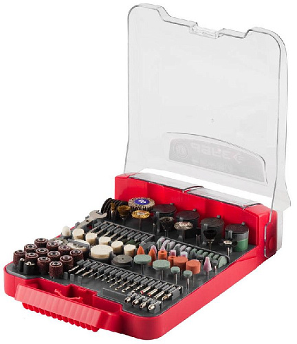 Набор мини-насадок для граверов 238 предм. в кейсе ЗУБР Набор мини-насадок для граверов 238 предм. в кейсе ЗУБР