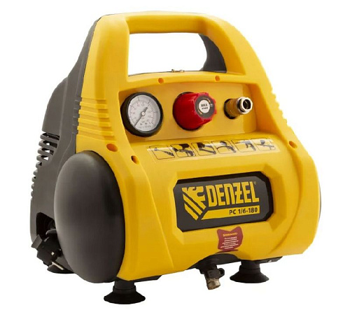 Компрессор безмасляный 6 л, 1,1 кВт, 180 л/мин, 8 бар, 230 В Denzel РС 1/6-180 Компрессор безмасляный 6 л, 1,1 кВт, 180 л/мин, 8 бар, 230 В Denzel РС 1/6-180
