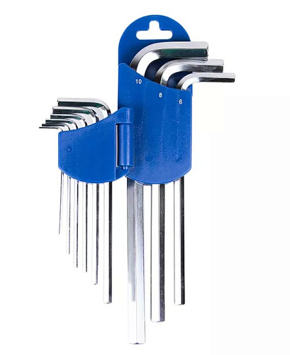 Набор ключей шестигранных угловых удлиненных 1,5-10 мм (9 шт) Licota Набор ключей шестигранных угловых удлиненных 1,5-10 мм (9 шт) Licota