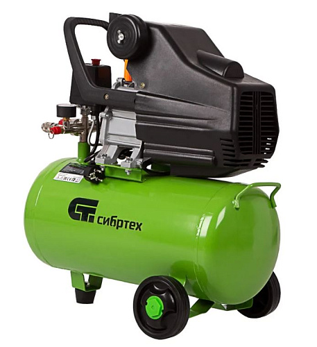 Компрессор масляный прямой привод 24 л, 1,5 кВт, 198 л/мин с аксессуарами Сибртех КК-1500/24 ПЛЮС Компрессор масляный прямой привод 24 л, 1,5 кВт, 198 л/мин с аксессуарами Сибртех КК-1500/24 ПЛЮС