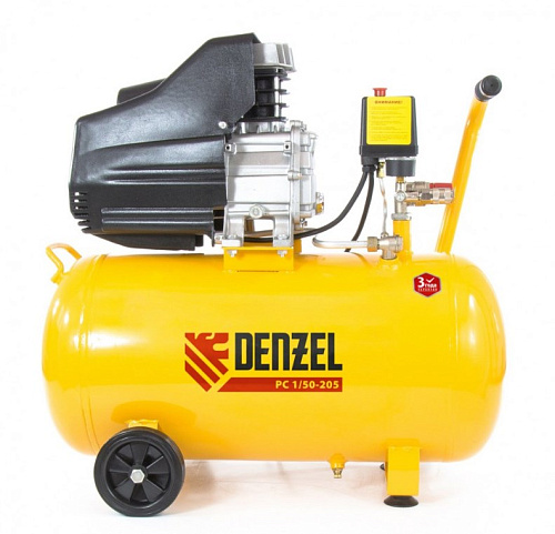 Компрессор масляный прямой привод 50 л, 1,5 кВт, 206 л/мин, 8 бар, 220 В Denzel Компрессор масляный прямой привод 50 л, 1,5 кВт, 206 л/мин, 8 бар, 220 В Denzel