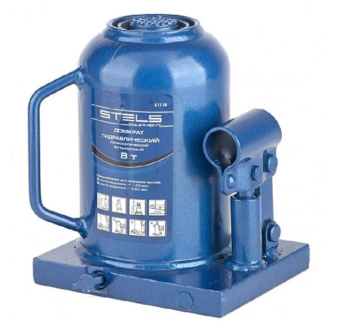 Домкрат бутылочный 8 т 170-430 мм, телескопический STELS Домкрат бутылочный 8 т 170-430 мм, телескопический STELS