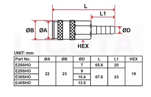 Пневморазъём "мама" - ёлка 10 мм металлический LICOTA Пневморазъём "мама" - ёлка 10 мм металлический LICOTA