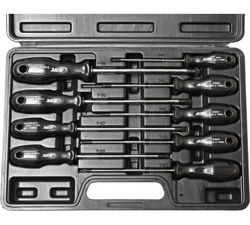 Набор отверток TORX 9 шт в кейсе JTC Набор отверток TORX 9 шт в кейсе JTC