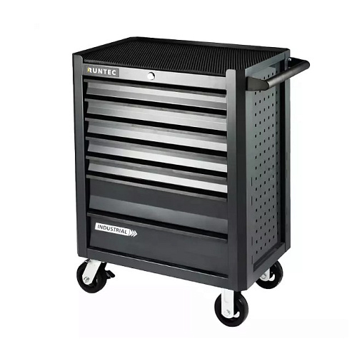 Тележка инструментальная 7 полочная Industrial серая RUNTEC Тележка инструментальная 7 полочная Industrial серая RUNTEC