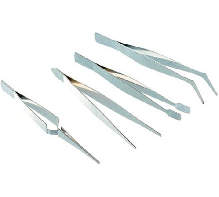 Набор пинцетов 120 мм (4 шт) нержавеющая сталь ЗУБР Набор пинцетов 120 мм (4 шт) нержавеющая сталь ЗУБР