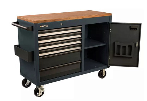 Тележка - верстак 1155*465 мм, 6 полочная Industrial серая RUNTEC Тележка - верстак 1155*465 мм, 6 полочная Industrial серая RUNTEC
