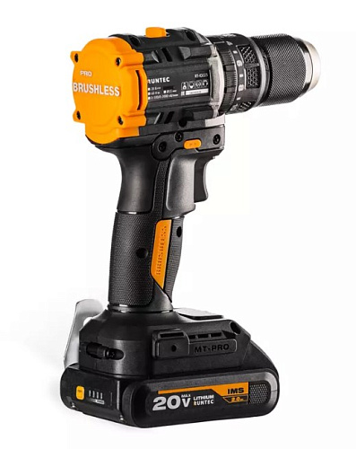 Дрель-шуруповерт аккумуляторная ударная 20 В, 60 Нм, 2*2 Ач, бесщеточный двиг. RUNTEC PRO Дрель-шуруповерт аккумуляторная ударная 20 В, 60 Нм, 2*2 Ач, бесщеточный двиг. RUNTEC PRO