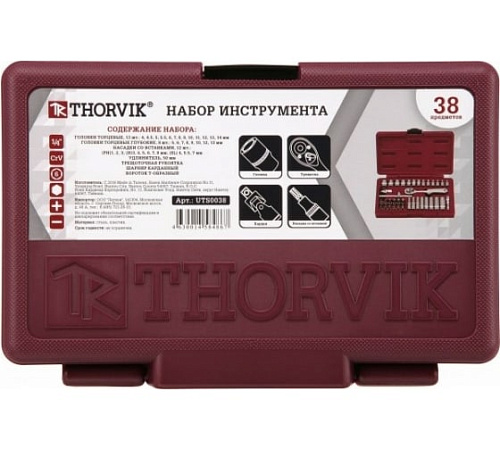 Набор инструмента 38 предм (1/4") Thorvik UTS0038 Набор инструмента 38 предм (1/4") Thorvik UTS0038