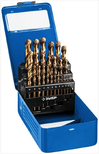 Набор сверл по металлу 1-13 мм (25 шт.) Р6М5К5, класс А ЗУБР КОБАЛЬТ Набор сверл по металлу 1-13 мм (25 шт.) Р6М5К5, класс А ЗУБР КОБАЛЬТ