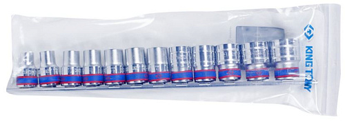 Набор головок торцевых 10-24 мм (1/2") 12 гр, 12 предм на линейке KING TONY Набор головок торцевых 10-24 мм (1/2") 12 гр, 12 предм на линейке KING TONY