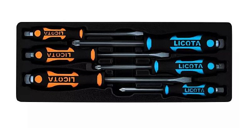Набор отверток ударных 6 шт в ложементе ПВХ Licota Набор отверток ударных 6 шт в ложементе ПВХ Licota