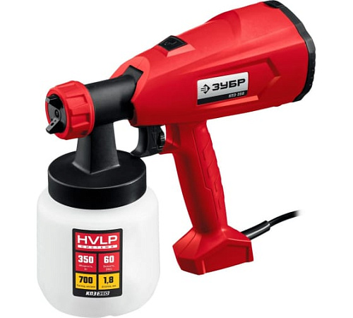 Краскопульт 350 Вт, 0,8 л, 0-700 мл/мин, макс. вязк. 60 DIN, воздушный ЗУБР КПЭ-350 Краскопульт 350 Вт, 0,8 л, 0-700 мл/мин, макс. вязк. 60 DIN, воздушный ЗУБР КПЭ-350