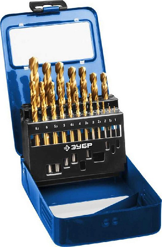 Набор сверл по металлу 1-10 мм (19 шт.) Р6М5К5, класс А ЗУБР КОБАЛЬТ Набор сверл по металлу 1-10 мм (19 шт.) Р6М5К5, класс А ЗУБР КОБАЛЬТ