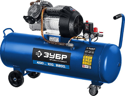 Компрессор масляный прямой привод 100 л, 2,2 кВт, 400 л/мин, 8 бар, 220 В ЗУБР Профессионал Компрессор масляный прямой привод 100 л, 2,2 кВт, 400 л/мин, 8 бар, 220 В ЗУБР Профессионал