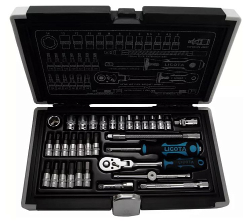 Набор головок торцевых 4-14 мм (1/4") Super Lock, 33 предм. Licota Набор головок торцевых 4-14 мм (1/4") Super Lock, 33 предм. Licota