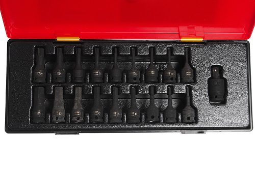 Набор головок торцевых ударных (3/8") 6 гр., 19 предм, ложемент-кейс JTC Набор головок торцевых ударных (3/8") 6 гр., 19 предм, ложемент-кейс JTC