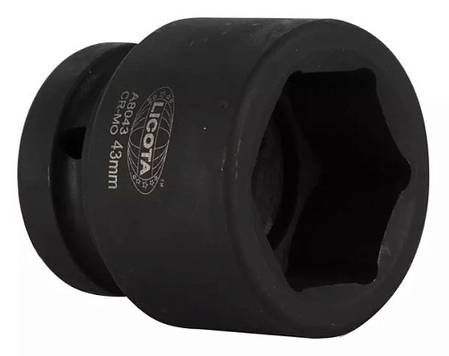 Головка торцевая ударная 1" 43 мм, 6 гр., CrMo Licota Головка торцевая ударная 1" 43 мм, 6 гр., CrMo Licota