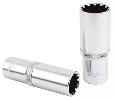 Головка торцевая глубокая 3/8" 14 мм spline CrV Licota Головка торцевая глубокая 3/8" 14 мм spline CrV Licota