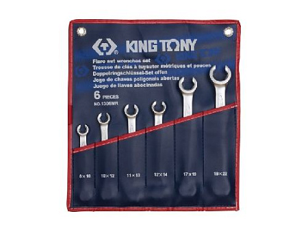 Набор ключей разрезных 8-22 мм (6 шт) в сумке-скрутке KING TONY 1306MR Набор ключей разрезных 8-22 мм (6 шт) в сумке-скрутке KING TONY 1306MR
