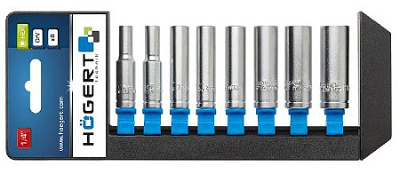 Набор головок торцевых глубоких 5,5-13 мм (1/4") 6 гр., 8 шт. на пластиковом держателе HOEGERT Набор головок торцевых глубоких 5,5-13 мм (1/4") 6 гр., 8 шт. на пластиковом держателе HOEGERT