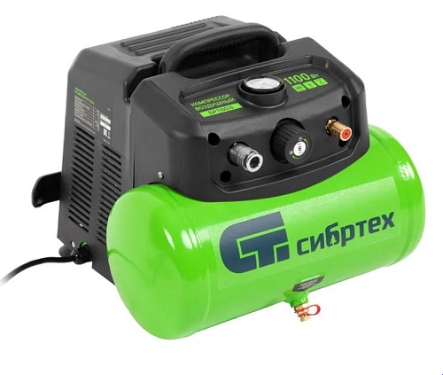 Компрессор безмасляный 6 л, 1,1 кВт, 180 л/мин, 8 бар, 230 В Сибртех BL 1100/6 Компрессор безмасляный 6 л, 1,1 кВт, 180 л/мин, 8 бар, 230 В Сибртех BL 1100/6