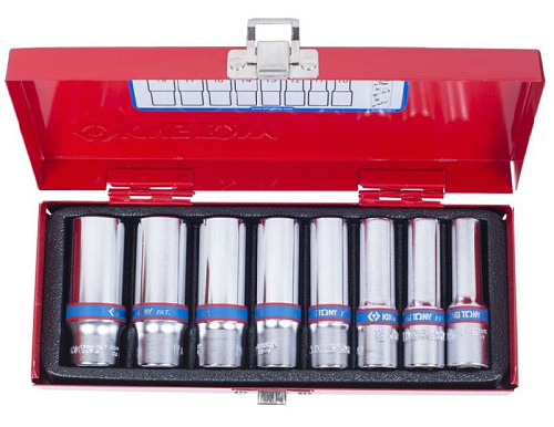 Набор головок торцевых глубоких 10-19 мм (3/8") 6 гр., 8 предм, ложемент-кейс KING TONY 3508MR Набор головок торцевых глубоких 10-19 мм (3/8") 6 гр., 8 предм, ложемент-кейс KING TONY 3508MR