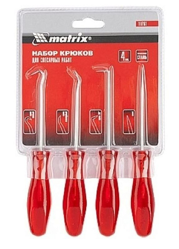 Набор крючков для слесарных работ (4 предм) Matrix Набор крючков для слесарных работ (4 предм) Matrix